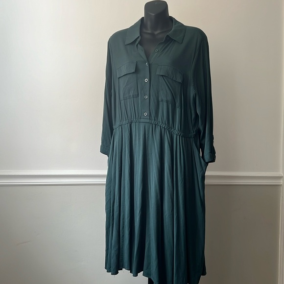 Mini Challis Button-Front Shirt Dress - Picture 5 of 16